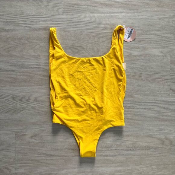 NWT Manebi Cut-out One Piece Yellow Swimsuit Bathing Suit Size M - Picture 1 of 8